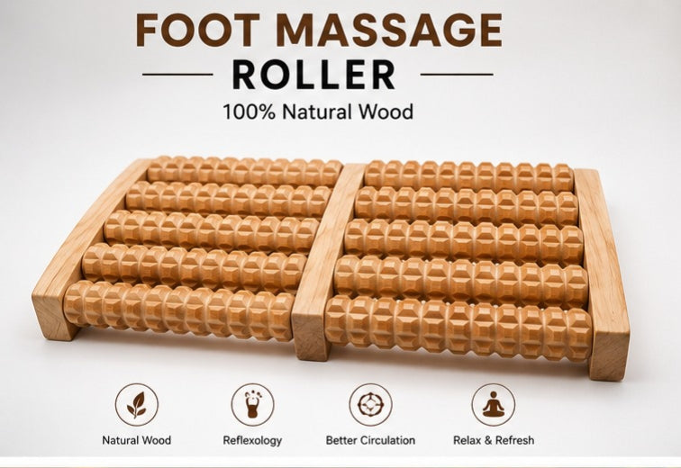 Wooden Foot Massager Roller | Relieve Foot Pain, Stress & Improve Blood Circulation