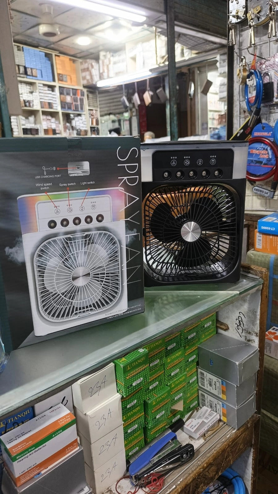 Portable Air Cooler Fan with Mist Spray | 600ml Water Tank & 7 LED Lights