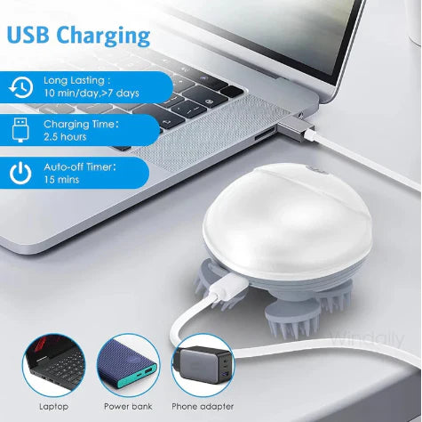 USB Rechargeable Samart Scalp Haed Massager Stress Relief Device