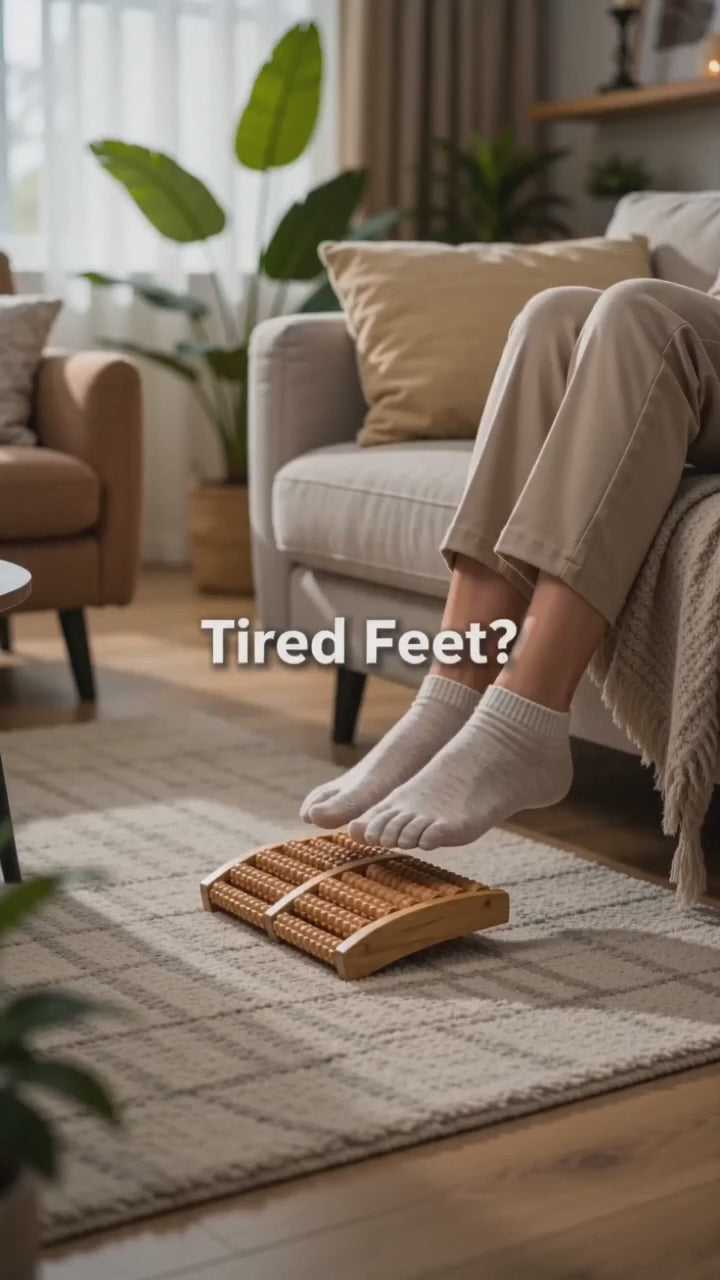 Wooden Foot Massager Roller | Relieve Foot Pain, Stress & Improve Blood Circulation