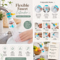 360° Flexible Faucet Extender - Dual Mode Kitchen Tap Sprayer Water Saver